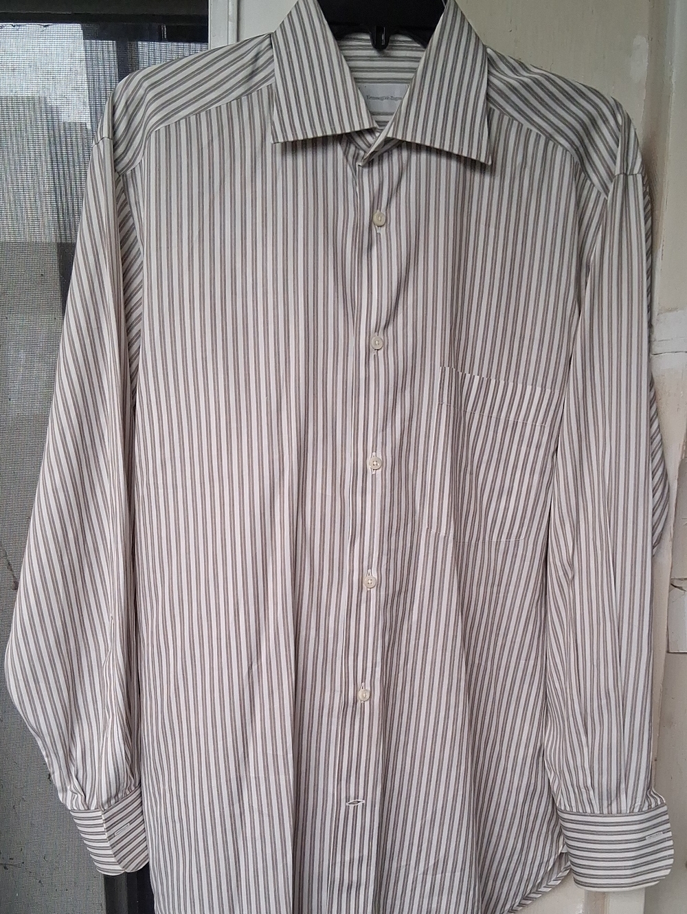 Ermenegildo Zegna Stripe Dress Shirt Size 15.5 39
